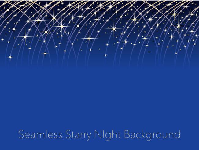 Seamless starry night sky background with streaks of shooting stars. vector