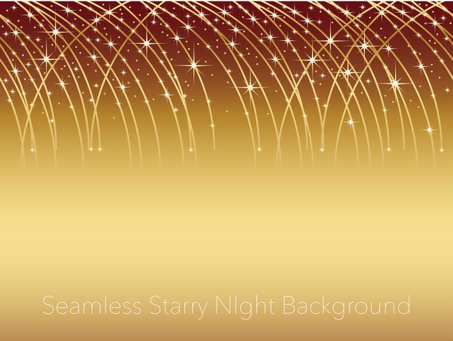 Seamless starry night sky background illustration with streaks of shooting stars. vector