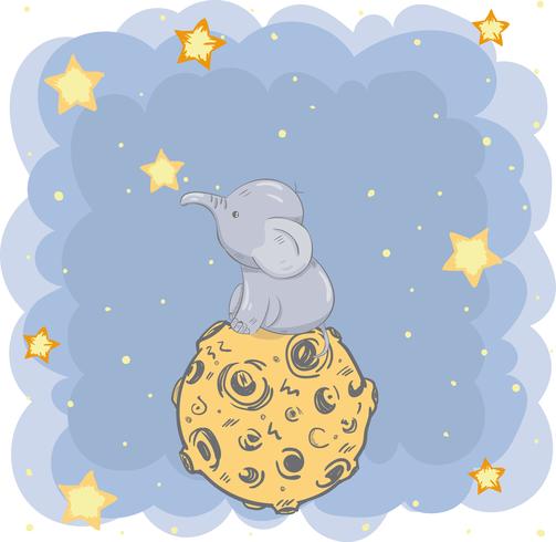 cute little elephant vector
