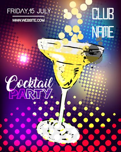 Cocktail party poster design. vector