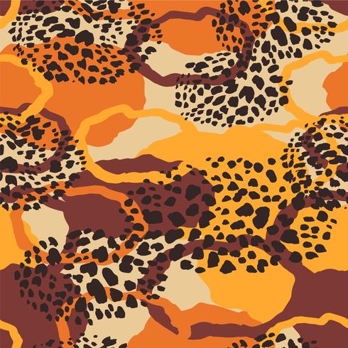 Tribal ethnic seamless pattern with animal print. vector