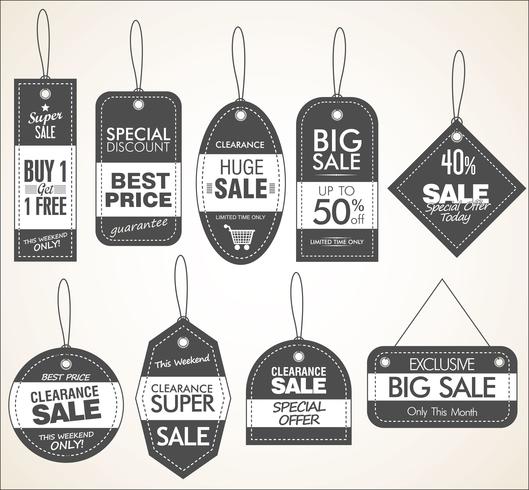 Price tag retro vintage collection vector illustration 