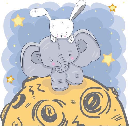 cute little elephant vector