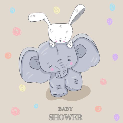 cute little elephant vector