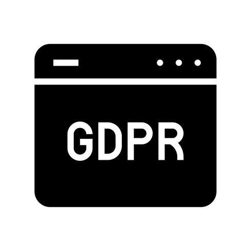 GDPR Icono de regulación de protección de datos general, estilo sólido vector