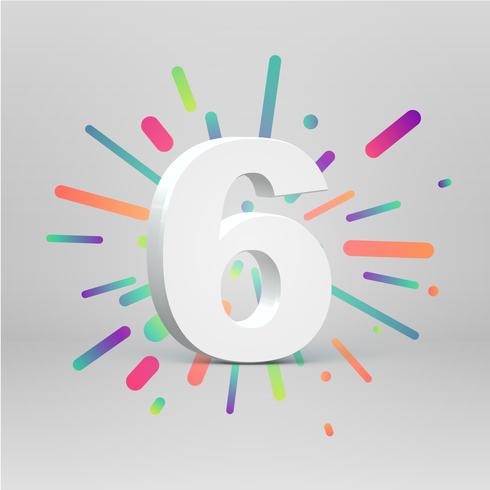 3D character from a fontset with colorful background, vector illustartion