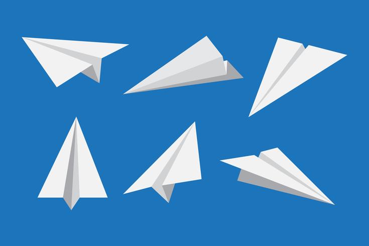 Avión de papel o conjunto de iconos de avión de origami - ilustración vectorial vector