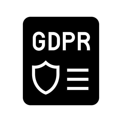 GDPR Icono de regulación de protección de datos general, estilo sólido vector