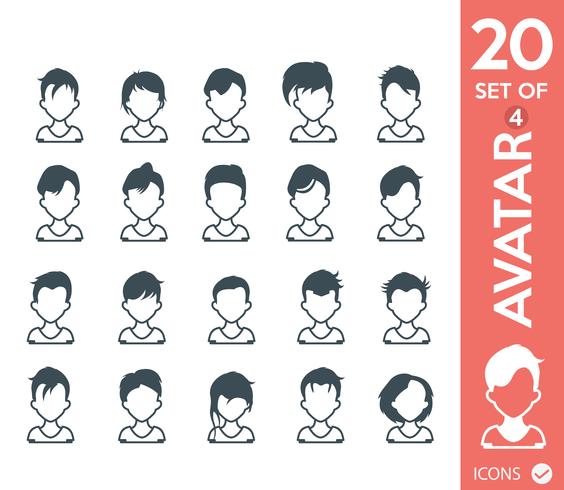 Set of people avatars with backgrounds vector