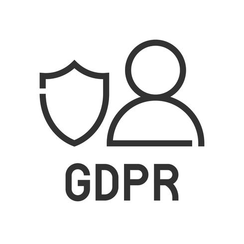 GDPR Icono de regulación de protección de datos general, estilo de línea vector