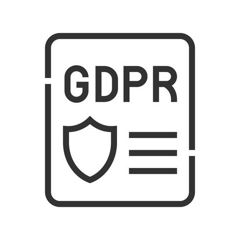 GDPR Icono de regulación de protección de datos general, estilo de línea vector