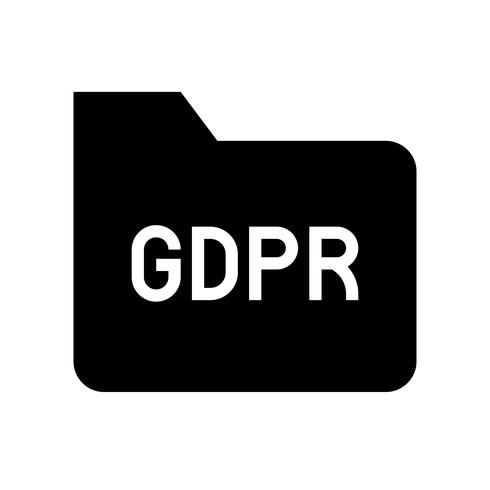 GDPR Icono de regulación de protección de datos general, estilo sólido vector