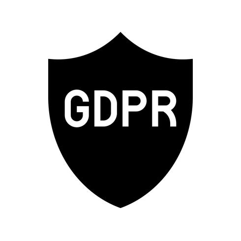 GDPR Icono de regulación de protección de datos general, estilo sólido vector