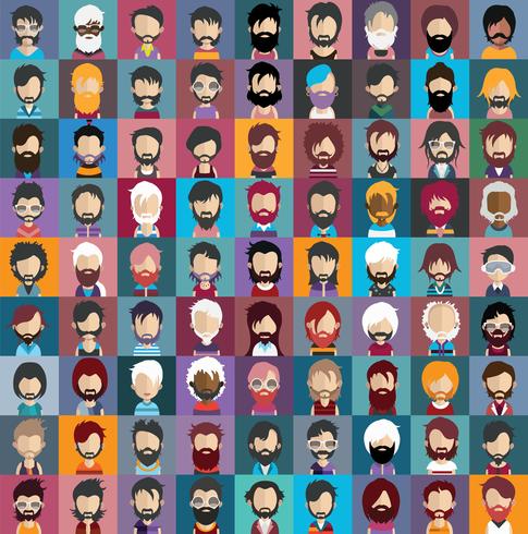 Set of people avatars with backgrounds vector