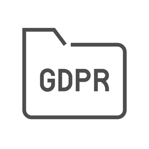 GDPR Icono de regulación de protección de datos general, estilo de línea vector