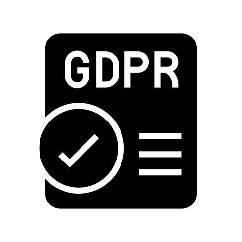 GDPR Icono de regulación de protección de datos general, estilo sólido vector