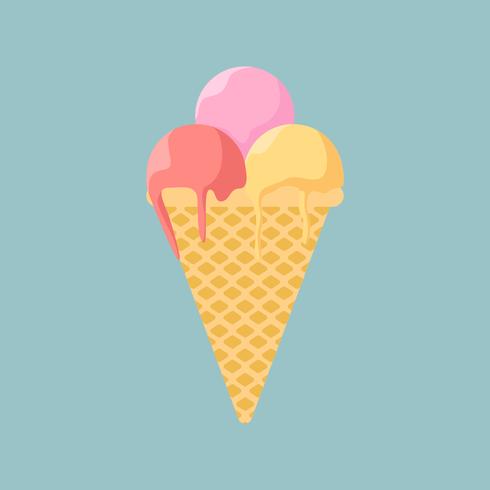 Cucurucho de helado vector