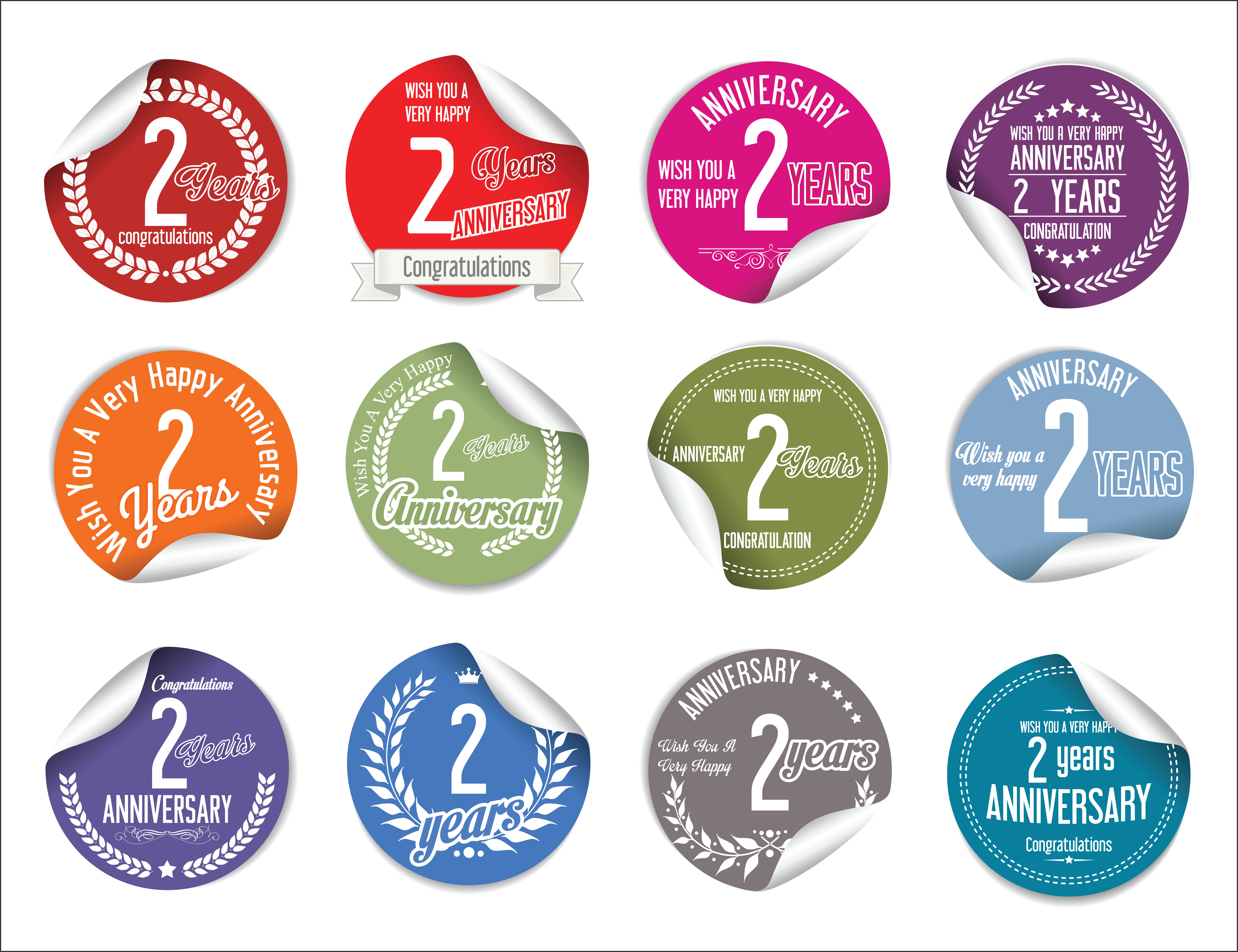 Anniversary Stickers 535144 Vector Art at Vecteezy