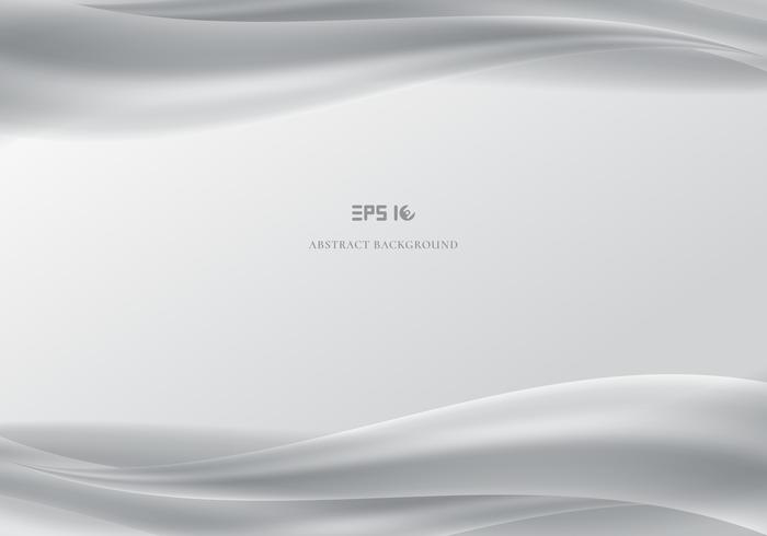 Template header and footers abstract white waves smooth gray background. vector