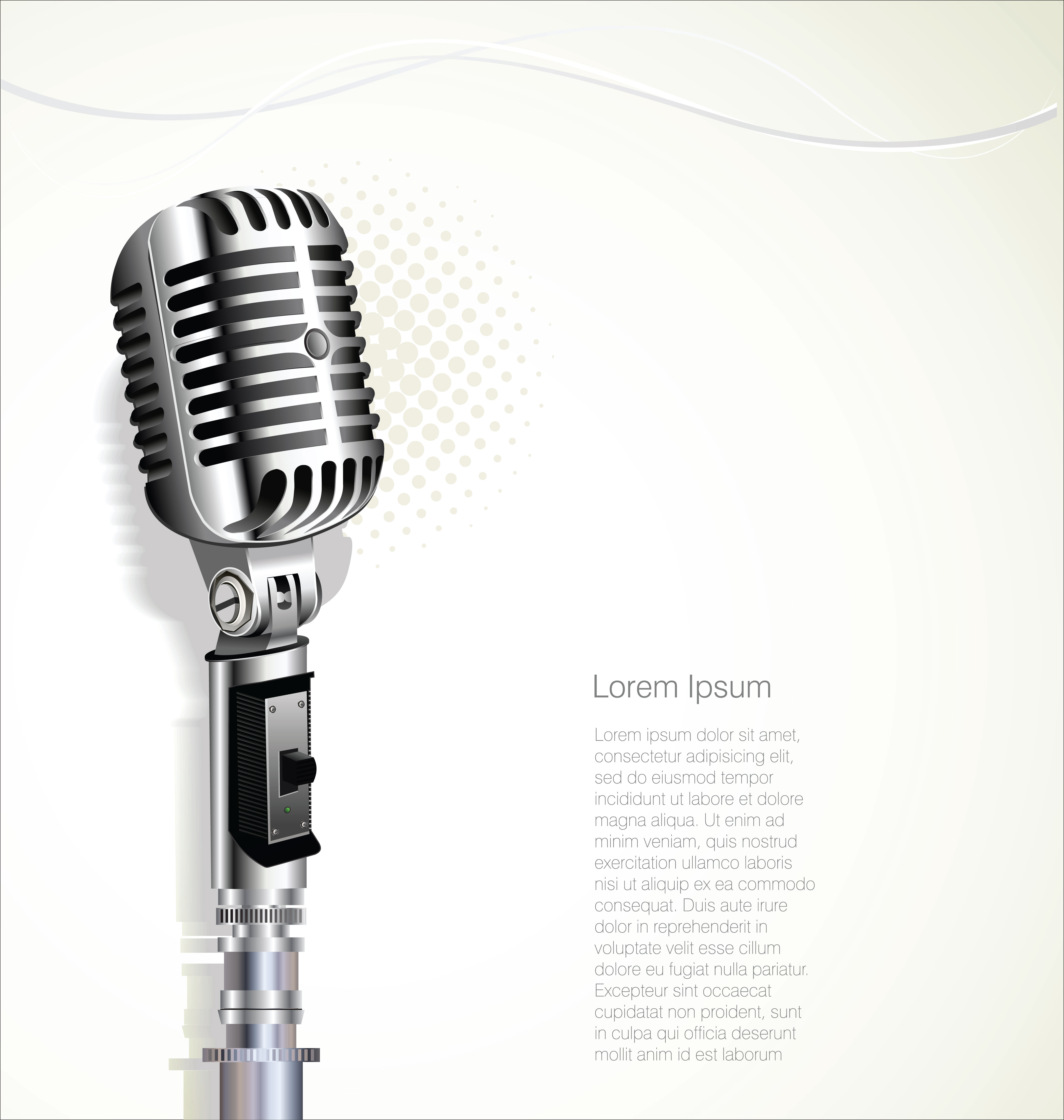Download Retro vintage microphone design background - Download Free Vectors, Clipart Graphics & Vector Art