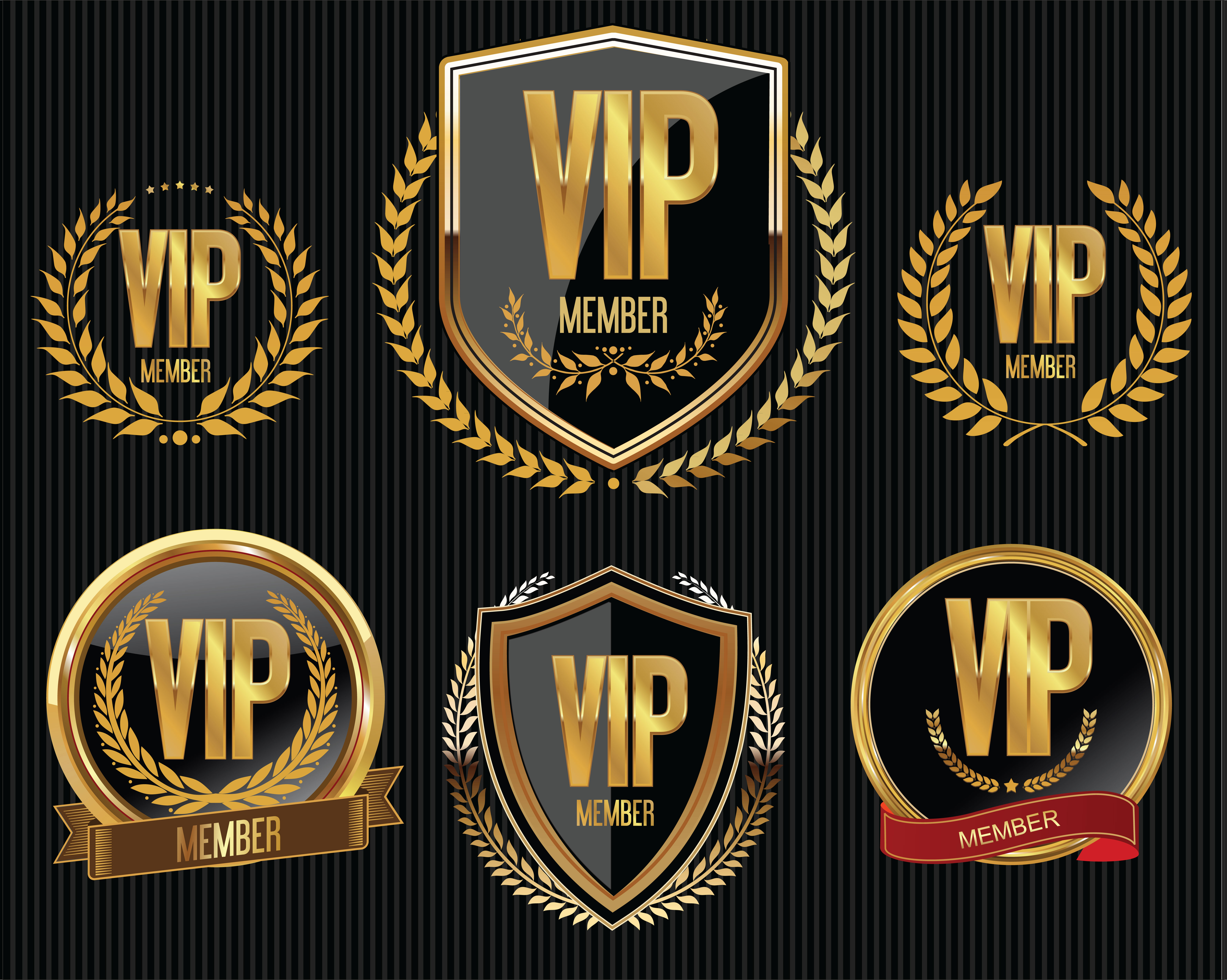 Vip member golden badge collection 535244 Vector Art at Vecteezy