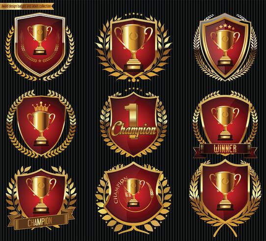 Emblemas de trofeos vector