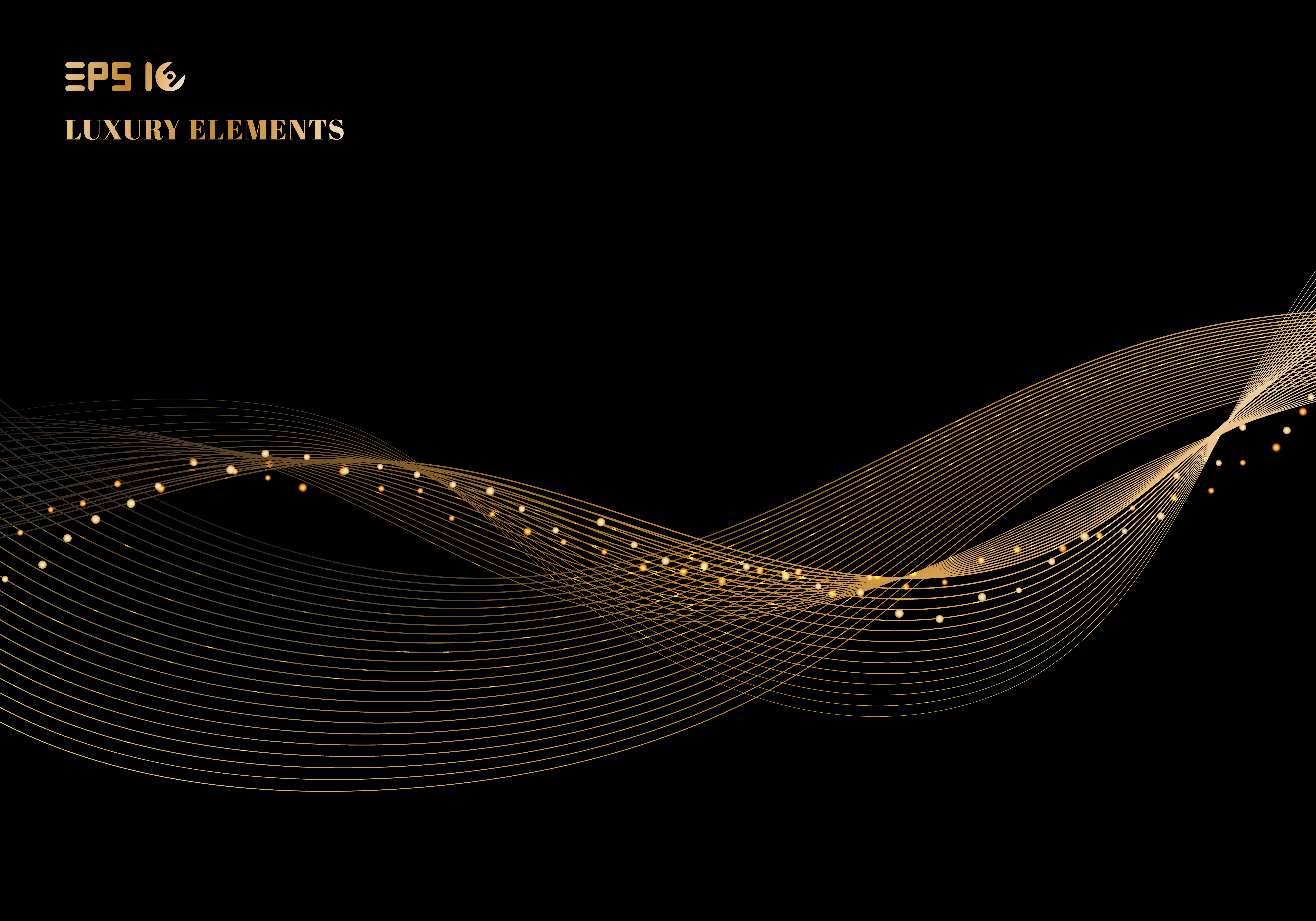 Abstract shiny color sparkling gold wave design element ...