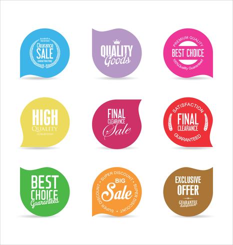 Modern badges stickers and labels collection vector