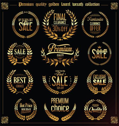 Premium quality and sale laurel wreath collection vector