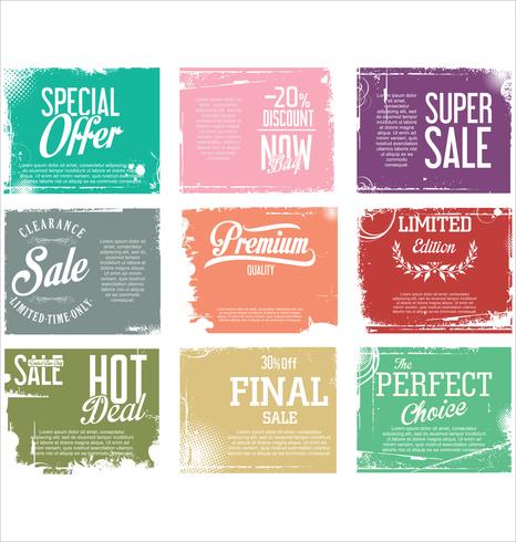 Premium quality retro vintage grunge labels collection vector