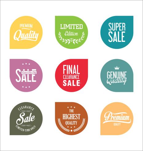 Modern badges stickers and labels collection vector