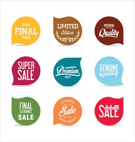 Modern badges stickers and labels collection vector