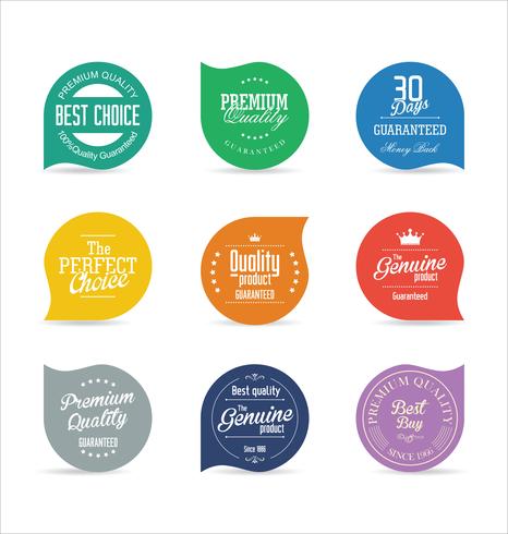 Modern badges stickers and labels collection vector