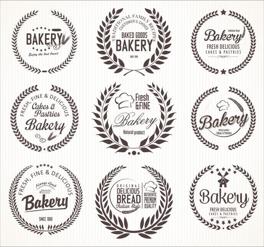 bakery labels vector