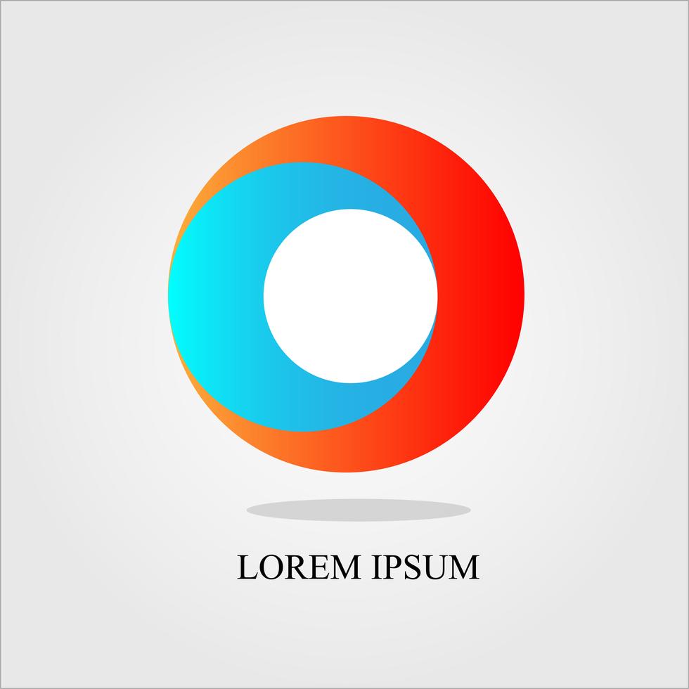 blue and red circle logo vector: concept in business working and