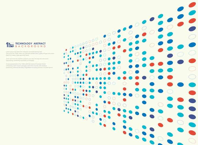 Modern technology colors circle pattern of perspective cover background. illustration vector eps10