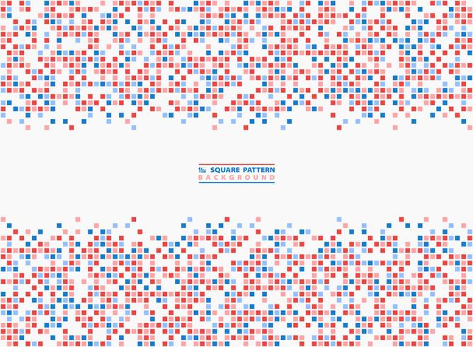 Abstract square pattern blue and red contrast pixel background. illustration vector eps10 