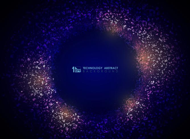 Technology particle circle abstract background of gradient purple color. illustration vector eps10