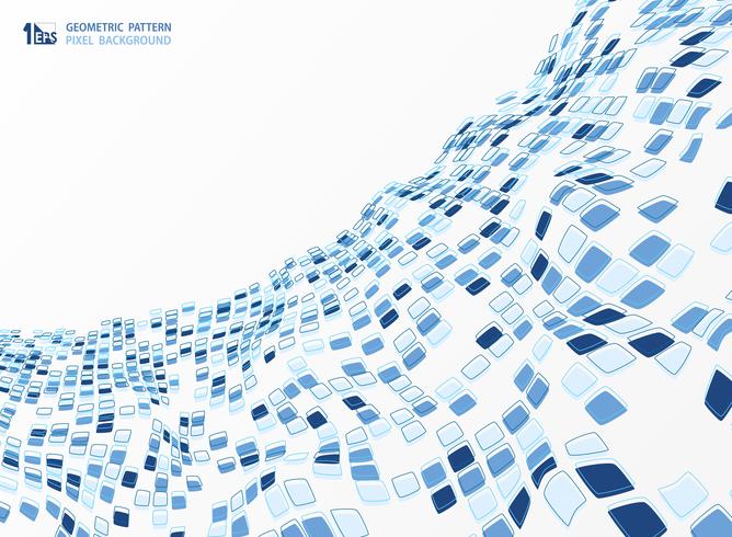 Abstract Blue Tone Color Square Pattern Of Geometric Background