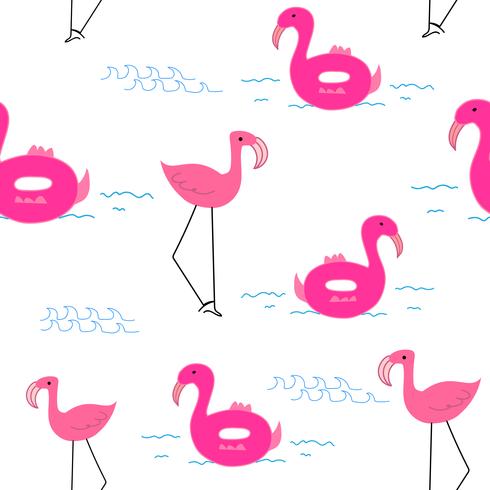 Flamingo pattern background, Tropical flamingo pattern, Vector illustration.