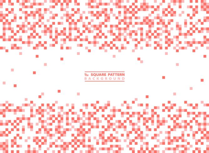 Modern square pattern of living coral color decoration on white background. illustration vector eps10