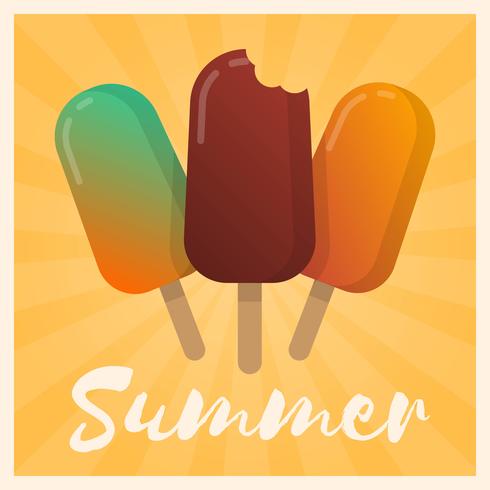 Helado de verano de paleta vector