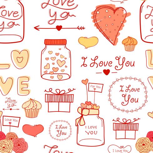 Lovely pattern background. Hand drawn fabric, gift wrap, wall art design. vector