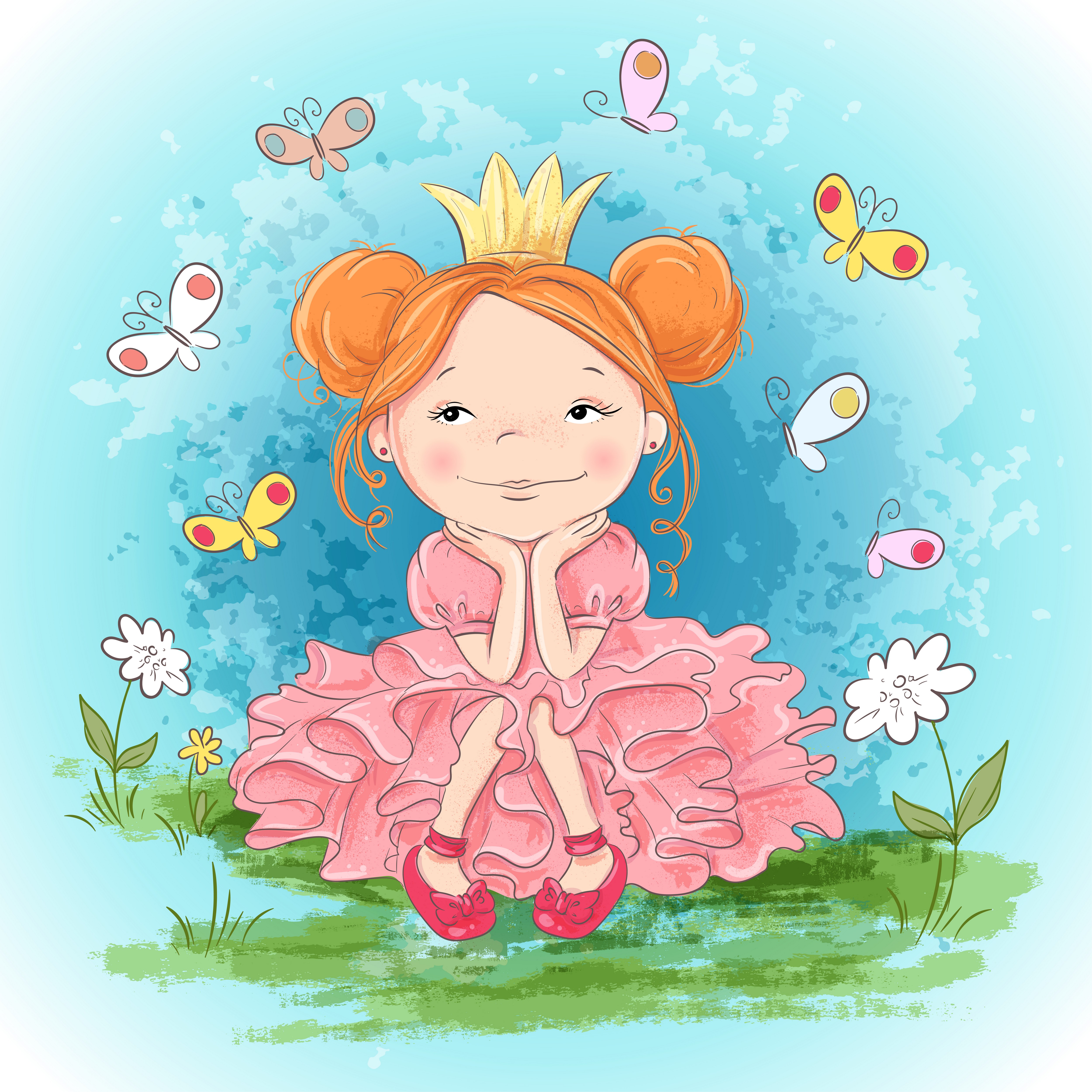 Девочка принцесса иллюстрация