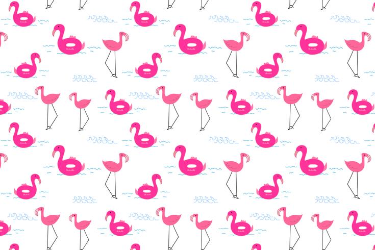 Flamingo pattern background, Tropical flamingo pattern, Vector illustration.