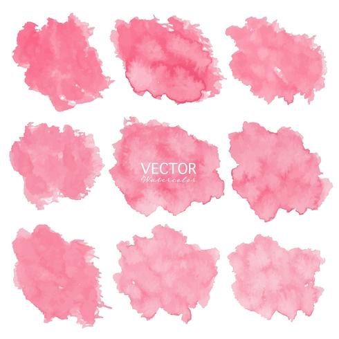 Set of red watercolor background, Brush stroke logo, Vector illustration.