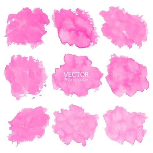 Set of pink watercolor background, Brush stroke logo, Vector illustration.