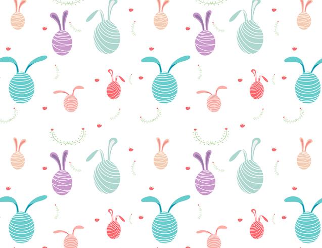 Happy easter pattern background, Cute easter pattern for kids, Vector illustration.