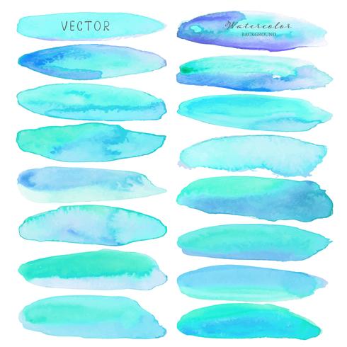 Set of abstract watercolor on white background, Brush stroke watercolor, Vector illustration.