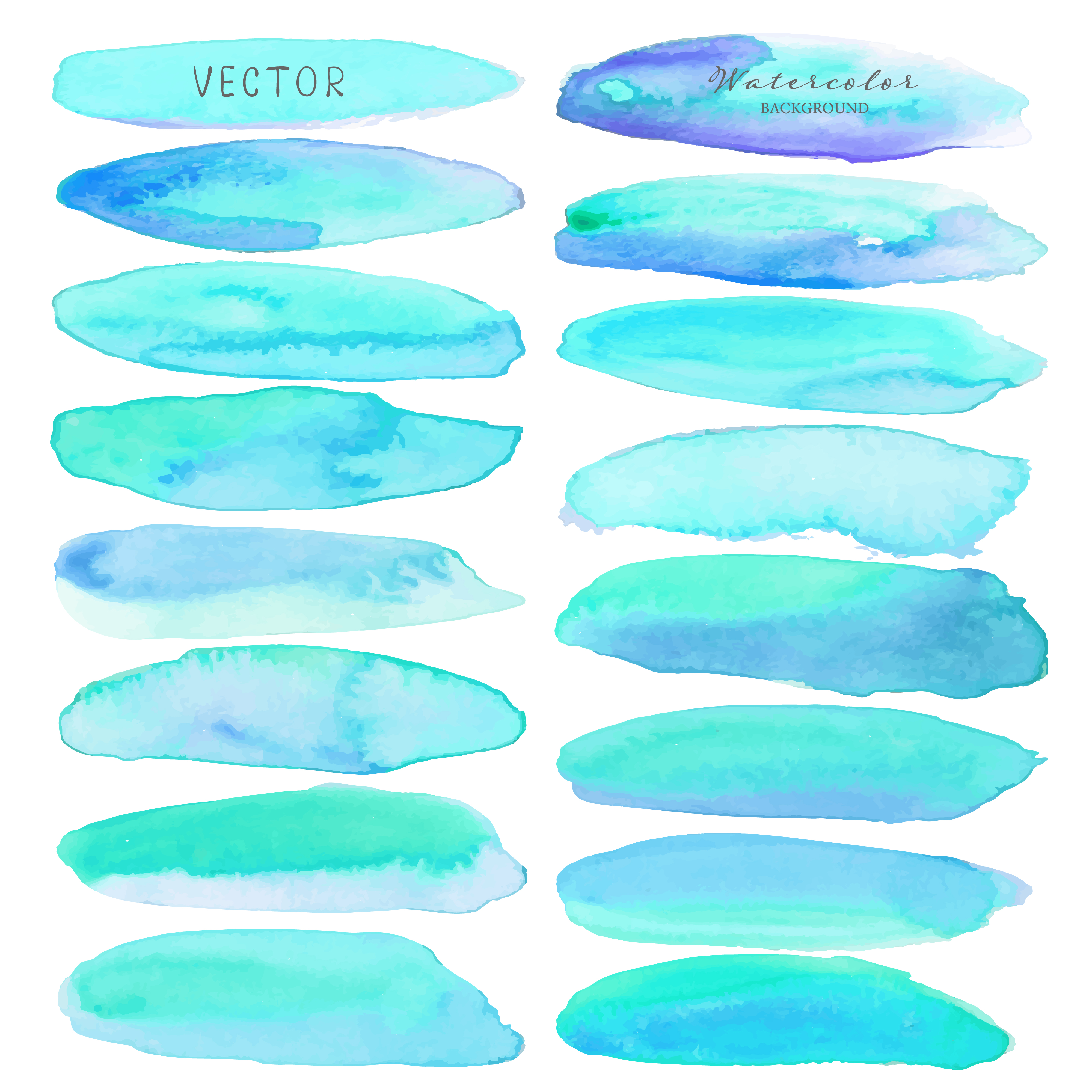 Download Set of abstract watercolor on white background, Brush ...